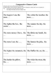 Comparative Clauses cards