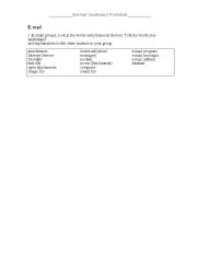 English Worksheet: Internet Vocabulary