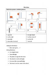 English Worksheet: Directions - phrases, asking for and giving directions