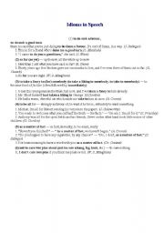 English Worksheet: idioms