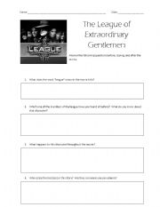 English Worksheet: The League of Extraordinary Gentlemen Movie Worksheet