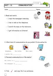 English Worksheet: means of communication