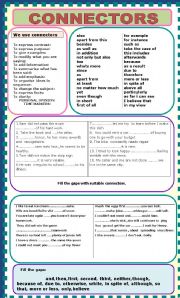 English Worksheet: CONNECTORS