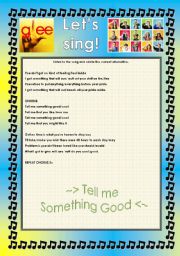 English Worksheet: GLEE SERIES SONGS FOR CLASS! S01E21  THREE SONGS  FULLY EDITABLE WITH KEY!  PART 2/2