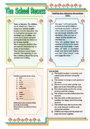 English Worksheet: The School Recess