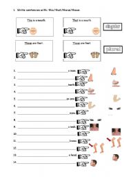 English Worksheet: This/That/These/Those