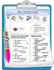 English Worksheet: The Bathroom