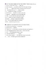 English worksheet: Practice Present Simple and continuous