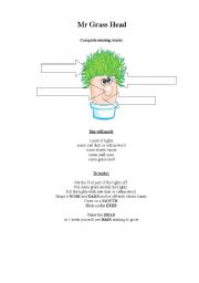 English worksheet: Mr Grass head - Craft