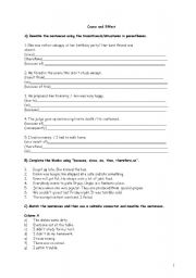 English Worksheet: Cause and Effect exercise