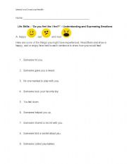 English Worksheet: Emotions 