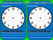 English Worksheet: telling time flash card practice