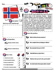 English Worksheet: RC Series_Level 01_Country Edition 22 Norway (Fully Editable + Key)