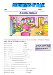 English Worksheet: Prepositions of place