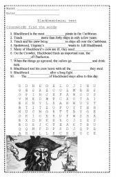 English worksheet: Blackbeard  test