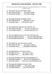 English Worksheet: Comparative Clauses - unstated verb 