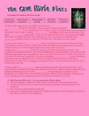 English Worksheet: The Cave Movie Plot