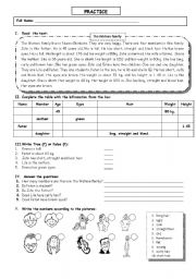 English Worksheet: the watson family