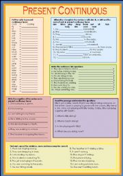 English Worksheet: Present continuous exercises