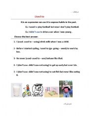 English worksheet: used to