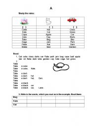 English worksheet: reading rules