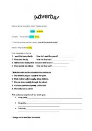 English worksheet: Adverbs