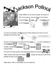 English Worksheet: Jackson Pollock 