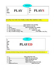 Past Simple&Present Simple (Regular Verbs) grammar guide+exercises 