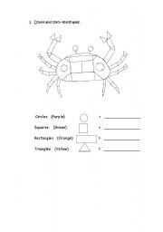 English Worksheet: crab shapes
