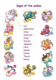 English Worksheet: Signs of the zodiac