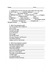 English Worksheet: past simple