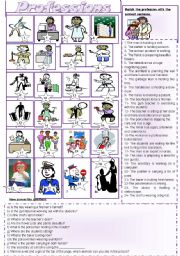 English Worksheet: Professions and actions