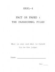 English worksheet: Fact or faked: the paranormal files