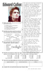 Writing a description: Edward Cullen