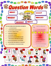 English Worksheet: QUESTION WORDS