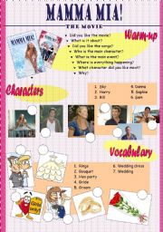 English Worksheet: Mamma mia-movie activity