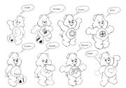 English Worksheet: The Care Bears and Colours