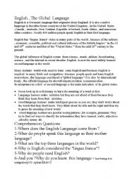 English Worksheet: Why do we learn English