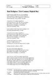 English Worksheet: 21st centrury digital boy
