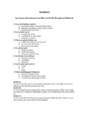English worksheet: Quizz