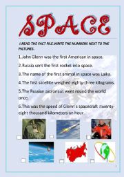 English worksheet: Space