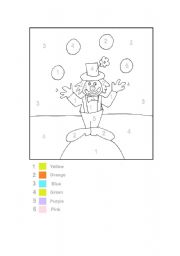 English worksheet: Number Clown