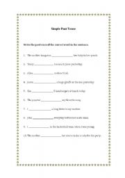 English worksheet: Simple Past Tense