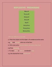English worksheet: Reflexive Pronouns