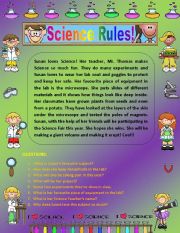 English Worksheet: Comprehension - Science Rules!