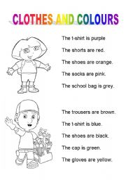 English Worksheet: CLOTHES AND COLOURS