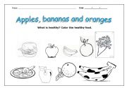 English Worksheet: Healthy food - fruits