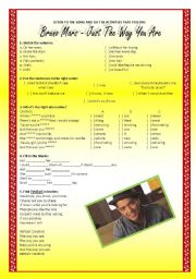 English Worksheet: Song activity - Bruno Mars - Just the way you are