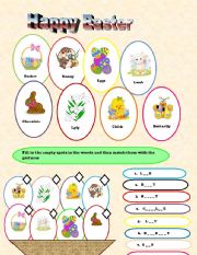 English Worksheet: Easter 2 pages