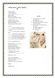 English Worksheet: Conditionals with Britney Spears in Hold it against me